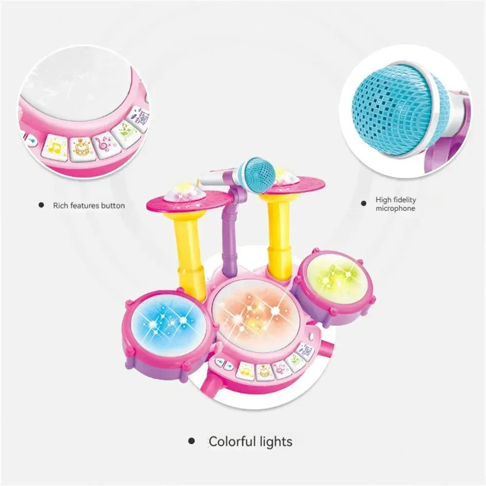 Electronic Children's Drum Set - Musical Toy with Light and Sound Effects