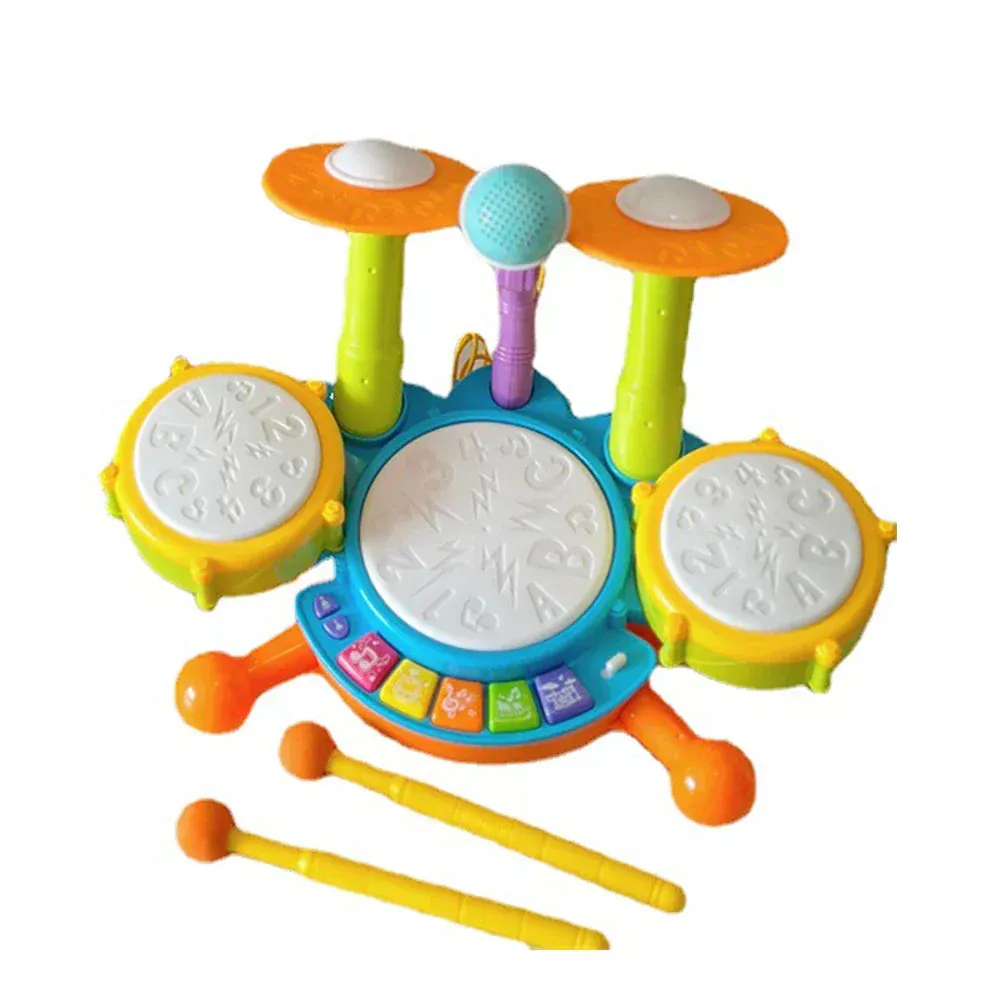 Electronic Children's Drum Set - Musical Toy with Light and Sound Effects
