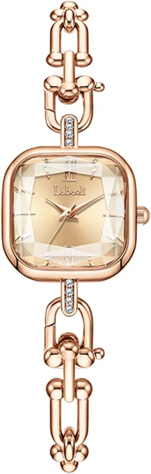 Elegant Dress Bangle Wristwatch Gift for Mom Wife Gosasa web domain Dainty Women��s Square Quartz Watch with Stainless Steel Chain-Link Bracelet 