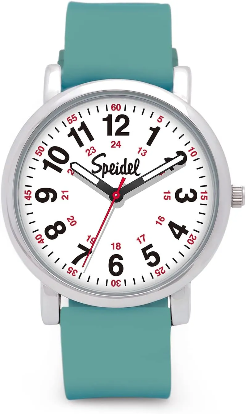 embody prototype trait terminology monogamy Hand Silicone Band Water Resistant ENGRAVABLE Teal Speidel Original Scrub Watch? Nurses Doctors Medical Professionals Students Men Women Unisex Easy Read Dial Military Time Red Second 