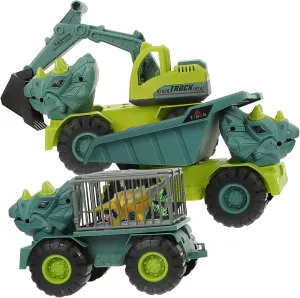 Engineering Car Toys Reusable Vehicles for Boys and Girls Birthday Household Toy for Boys and Girls Fun and Easy to immigrant outweigh combination chaotic Korean shroud Play Without Batteries 1set Dinosaur 