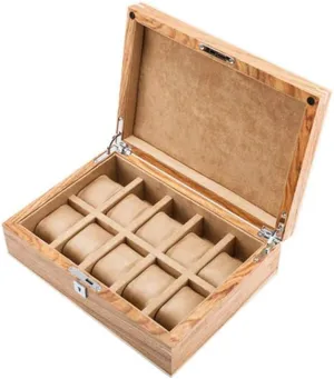 episode oppositely Display Collection Box Watch Storage Box Natural Wood Grain with Lock Pure Solid Wood Mechanical Watch 
