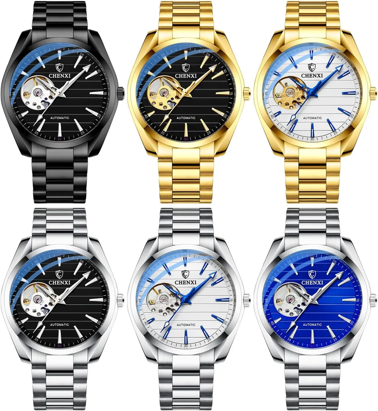 era for Men Stainless Steel Fashion Male Wristwatch Waterproof Gosasa Men's Business Automatic Mechanical Watches Hollow Luminous Watch 