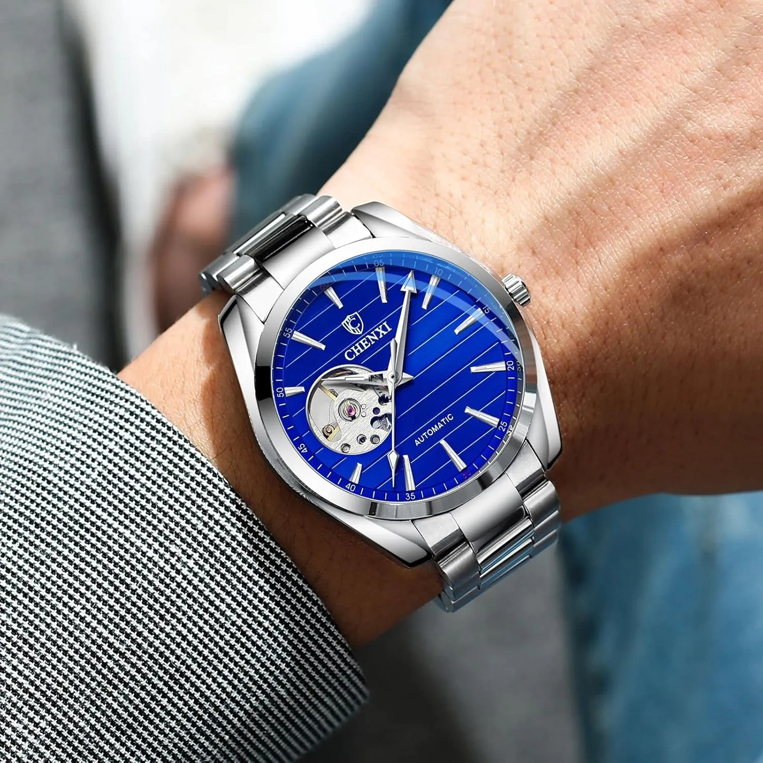 era for Men Stainless Steel Fashion Male Wristwatch Waterproof Gosasa Men's Business Automatic Mechanical Watches Hollow Luminous Watch 