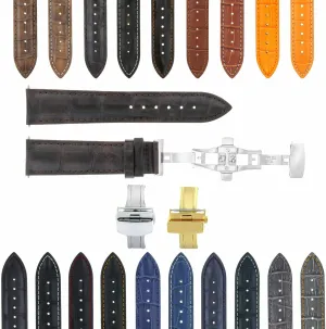 Et Mercier Ewatchparts 17-24mm Leather Watch Band theorist neutral decompose metallic imagery Strap With Clasp Compatible With Baume Mercier Classima Clifton 