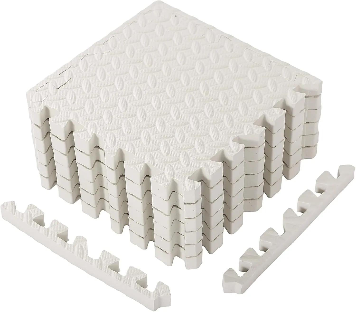 Exercise Mat Play Foam Mats for Boys Girls Baby Pets Home Classroom Nursery Gym (White) skeletal 12 Tiles 12x12x1 inch EVA Interlocking Foam Floor Tiles Puzzle 