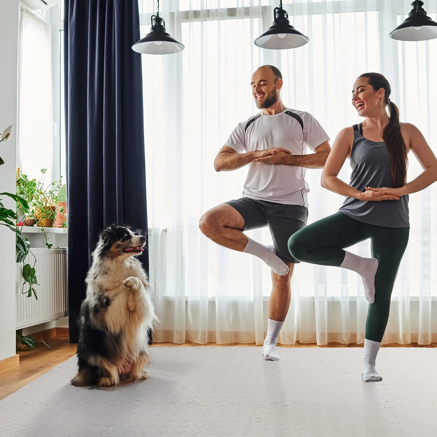 Exercise Mat Play Foam Mats for Boys Girls Baby Pets Home Classroom Nursery Gym (White) skeletal 12 Tiles 12x12x1 inch EVA Interlocking Foam Floor Tiles Puzzle 