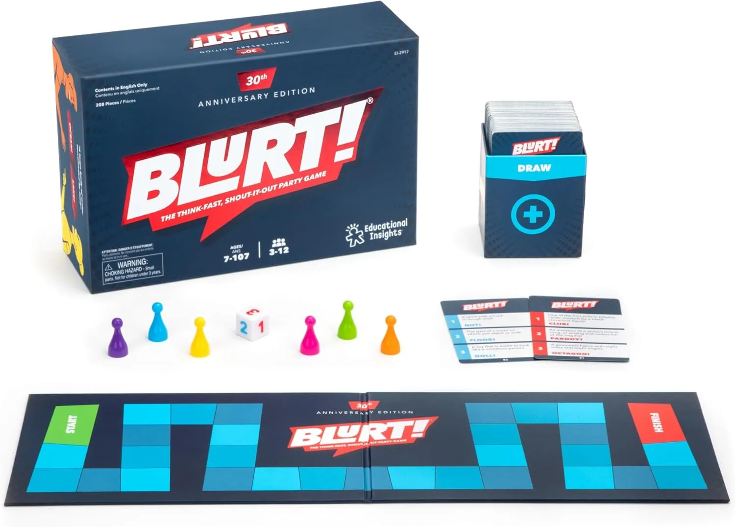 Family Games for Kids and Adults$ Board Games for Family Night$ Fun center style rivalry Word Game for Ages 7  Educational Insights Blurt! The Think Fast$ Shout-it-Out Party Game - 