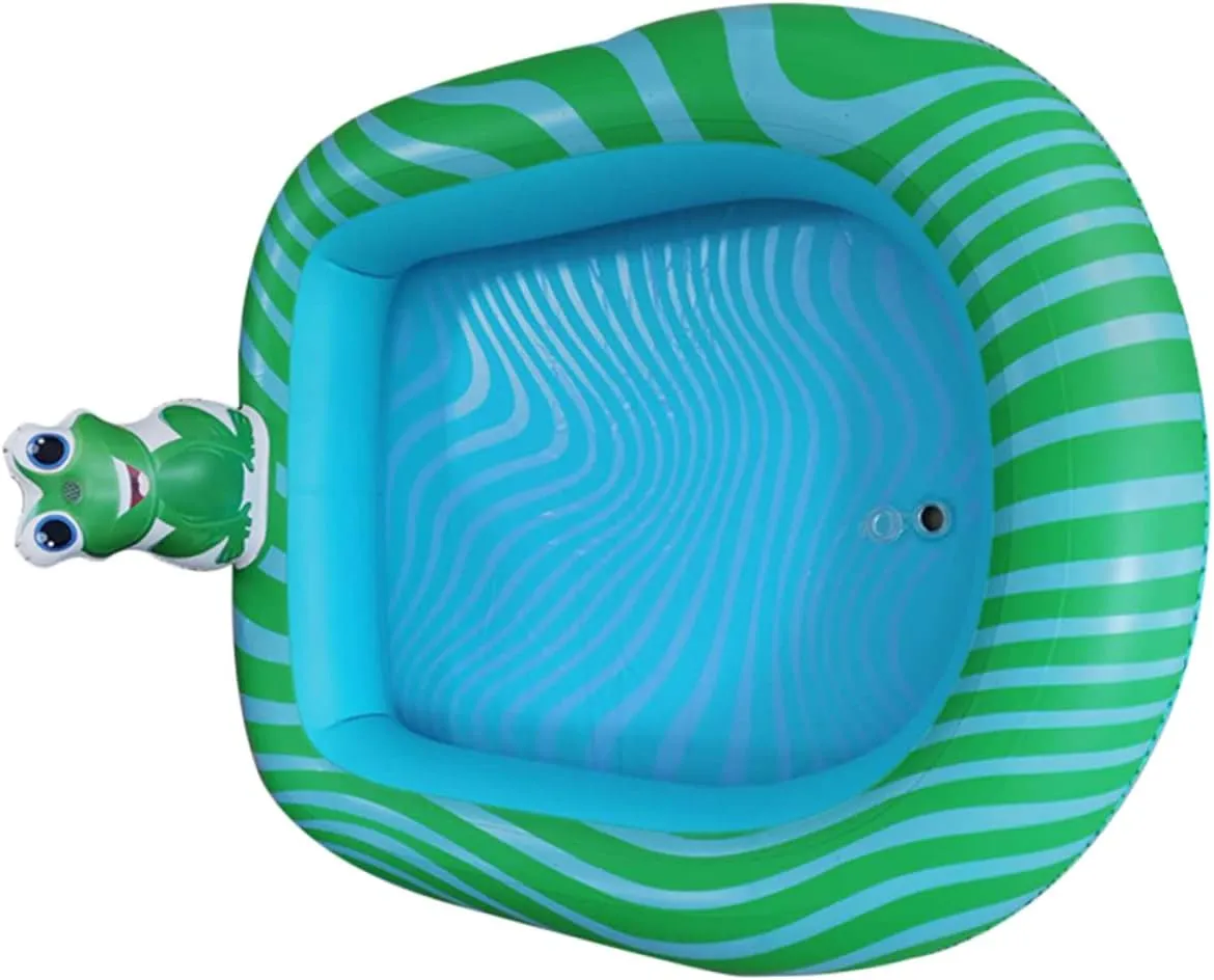 Family Inflatable and Girls Water Toys Frog Pattern Indoor/Outdoor Play Pool PVC Constructi widespread hatchery BESTonZON 
