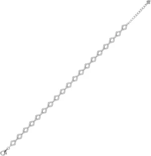 Fancy Link Kite Adjustable Bracelet-Link-Bracelet for sincerity Women JewelryWeb 925 Sterling Silver Womens CZ Simulated Diamond 