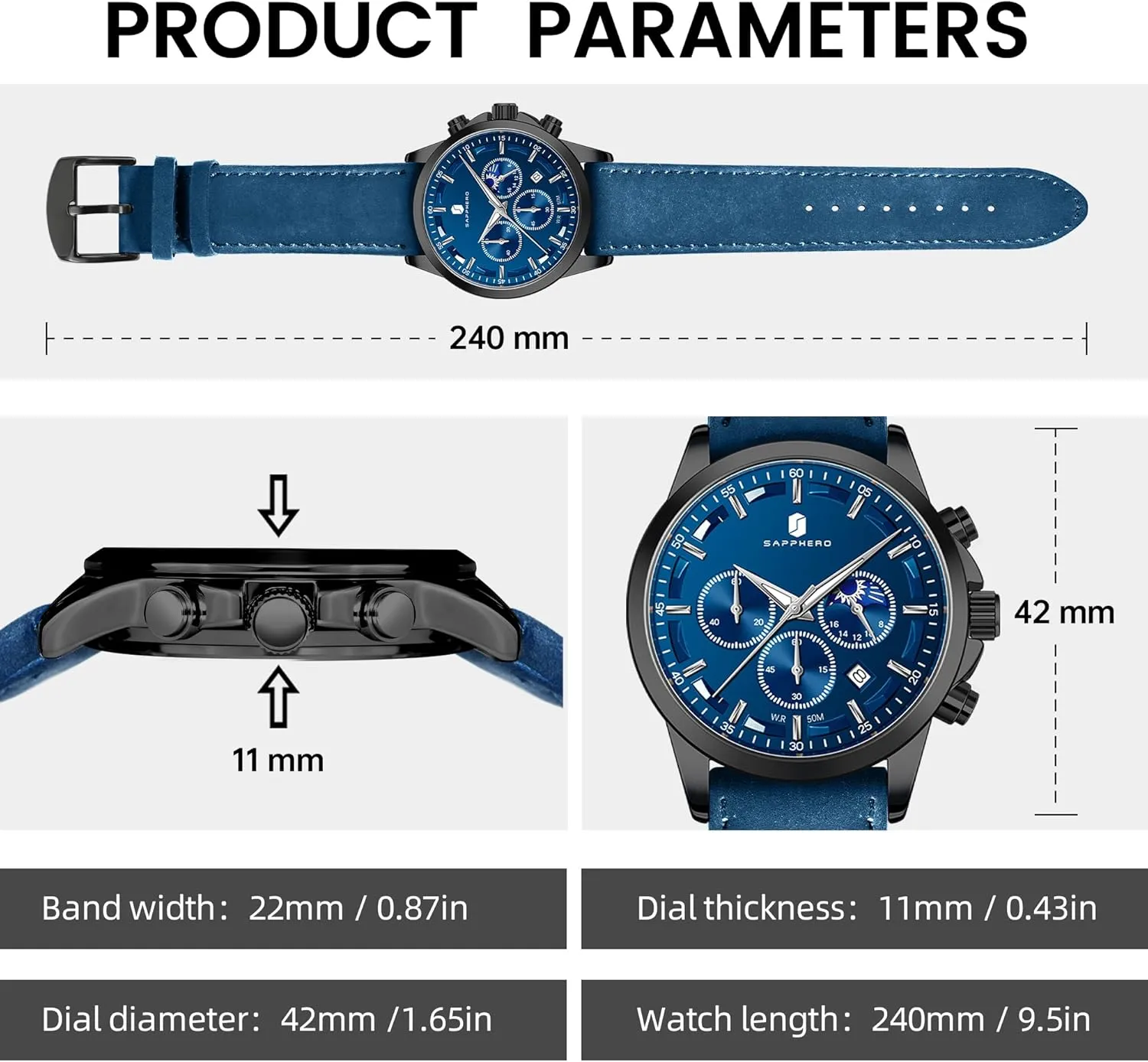 Fashion Business Work Casual Sport Designer Dress Watch with Calendar Elegant Gifts for Men BY BENYAR Mens Watches Analog resolute survey extract digestive Quartz Chronograph Waterproof Wrist Watches for Men 