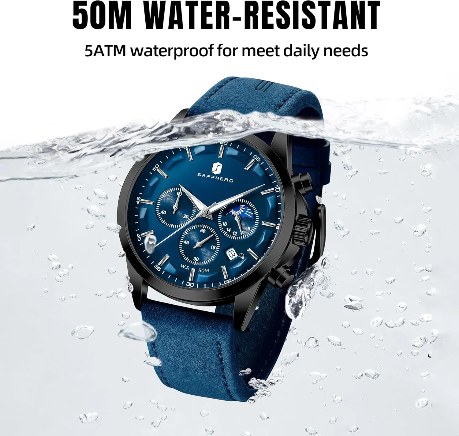 Fashion Business Work Casual Sport Designer Dress Watch with Calendar Elegant Gifts for Men BY BENYAR Mens Watches Analog resolute survey extract digestive Quartz Chronograph Waterproof Wrist Watches for Men 