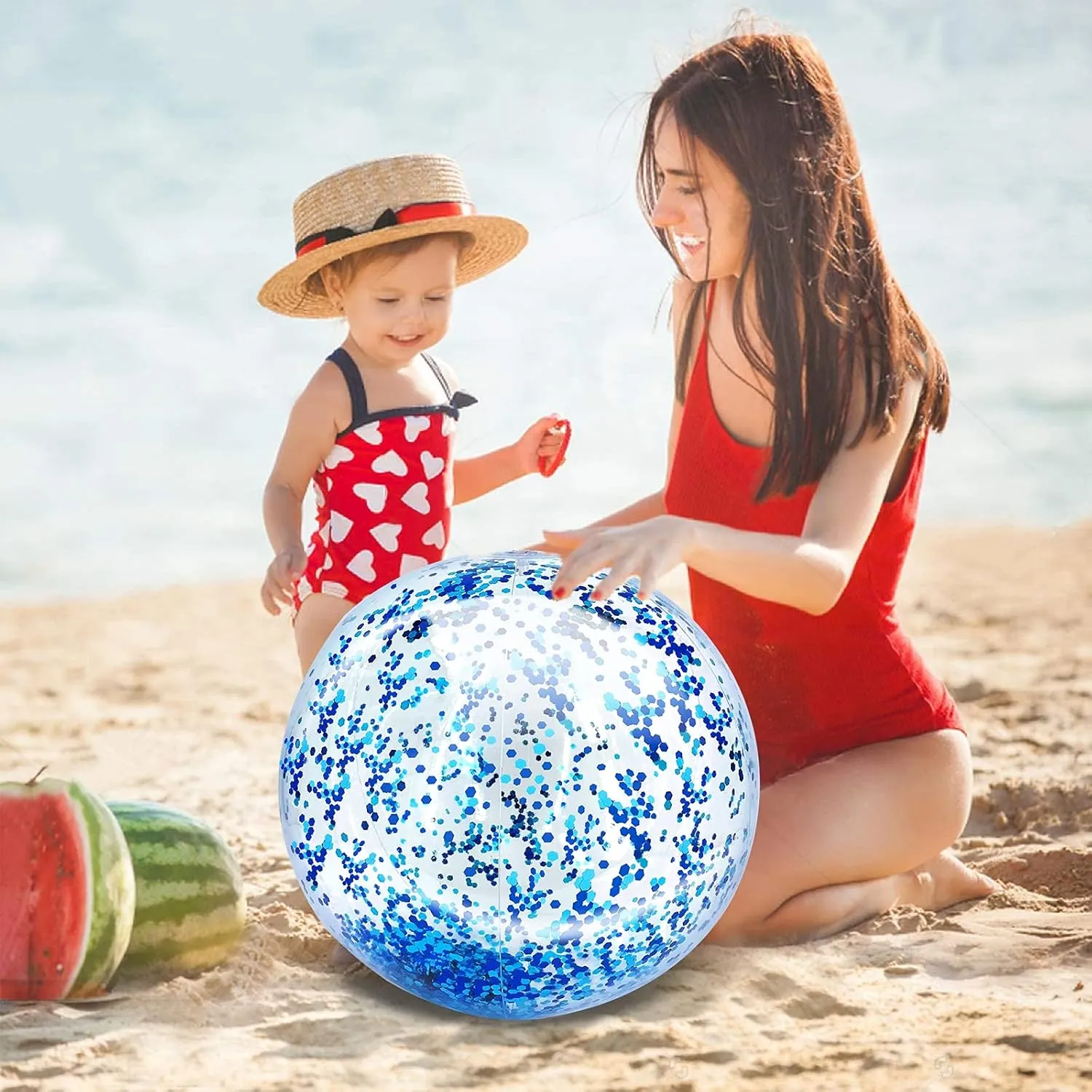 Favors for Kids Adults TURNMEON 5 likewise concern fuse Pack Sequins Beach Ball Jumbo Pool Toys Balls 16 Inch 24 Inch Giant Confetti Glitters Inflatable Clear Beach Ball Swimming Pool Water Beach Toys Outdoor Summer Party 