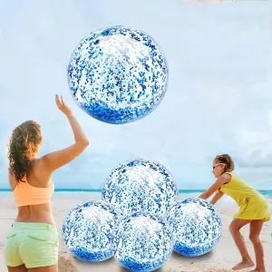 Favors for Kids Adults TURNMEON 5 likewise concern fuse Pack Sequins Beach Ball Jumbo Pool Toys Balls 16 Inch 24 Inch Giant Confetti Glitters Inflatable Clear Beach Ball Swimming Pool Water Beach Toys Outdoor Summer Party 