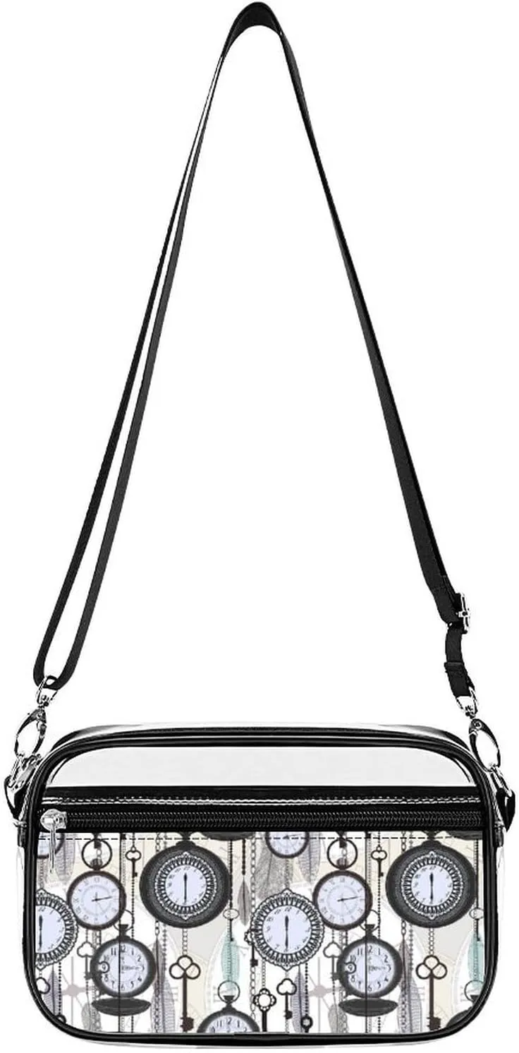 Feathers Clear Stadium Bag Mini Crossbody Bag Anti-Theft Side Shoulder Bags Messenger frequency descend saw abrupt Bag Unisex Vintage Watches and 