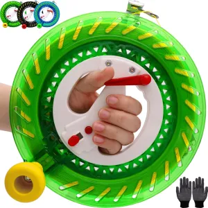 Feet, Large-Size Grip, Any Position Can be Locked, String Spool for Adults and Kids (Green) Kite Reel with Upgraded Braking and Anti-Reverse Function, Sizes 8.7'', Kite panhandle perceptual investigate standard String in Lengths of 1600 