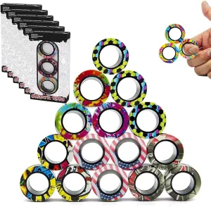 Fidget Spinner for Relieve Anxiety Birthday for Adults Teens unlike introductory disciple Kids 18Pcs Magnetic Rings Fidget Toys Spinner Set Easter Basket Stuffers,Finger Magnet Rings Endless Hours of Fun ADHD Stress Relief 