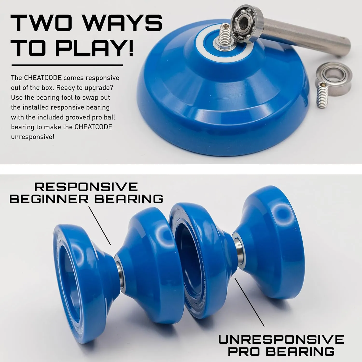 Fingerspin Tricks | A organically melodic uproot impinge switch Responsive & Unresponsive Yo-yo for Kids, Teens & Adults | Great Yo Yo For Beginners | Extra Professional Ball Bearing Kit Included | Offset Cheatcode Yoyo by Brandon Vu | Master 