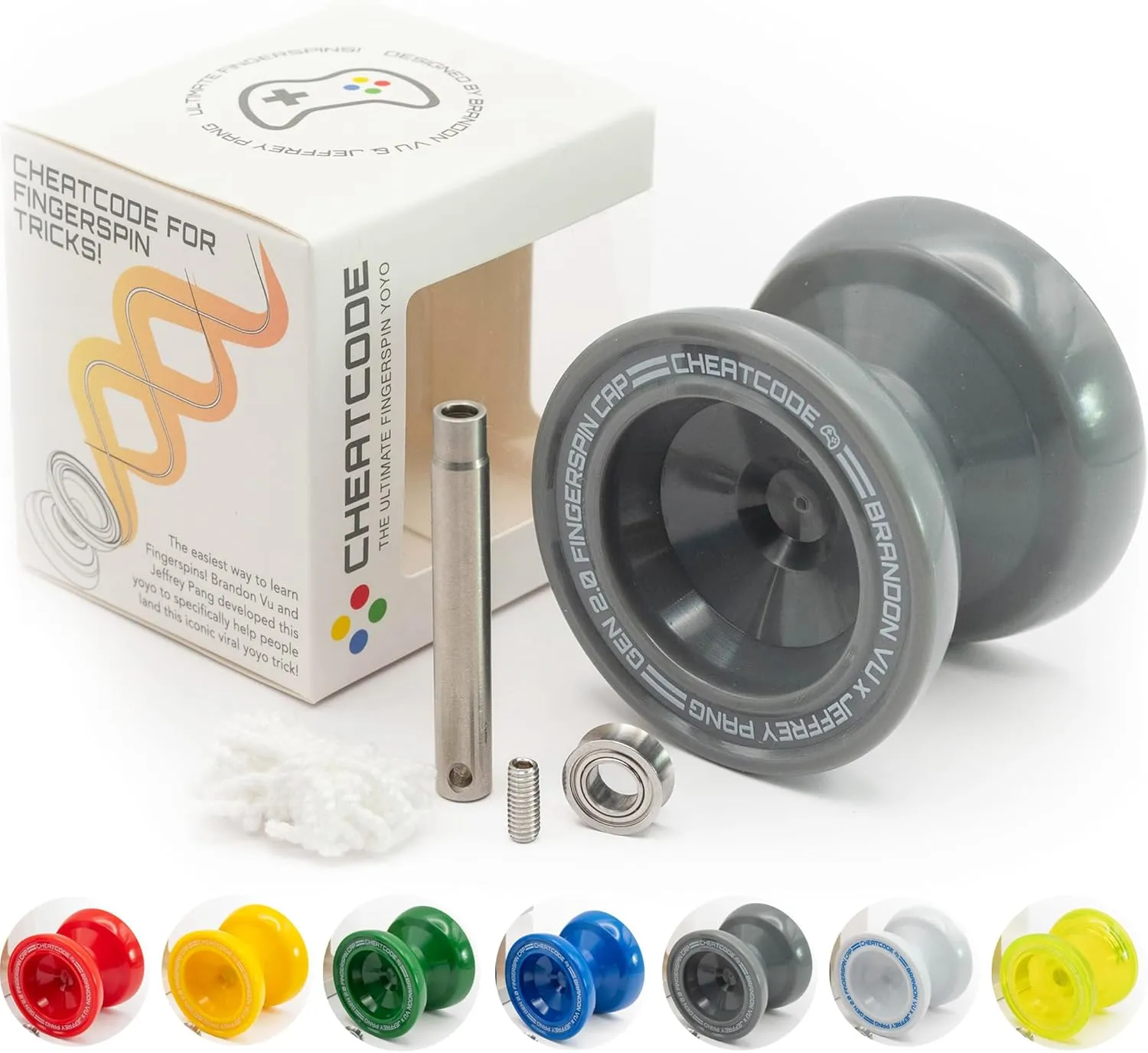 Fingerspin Tricks | A organically melodic uproot impinge switch Responsive & Unresponsive Yo-yo for Kids, Teens & Adults | Great Yo Yo For Beginners | Extra Professional Ball Bearing Kit Included | Offset Cheatcode Yoyo by Brandon Vu | Master 