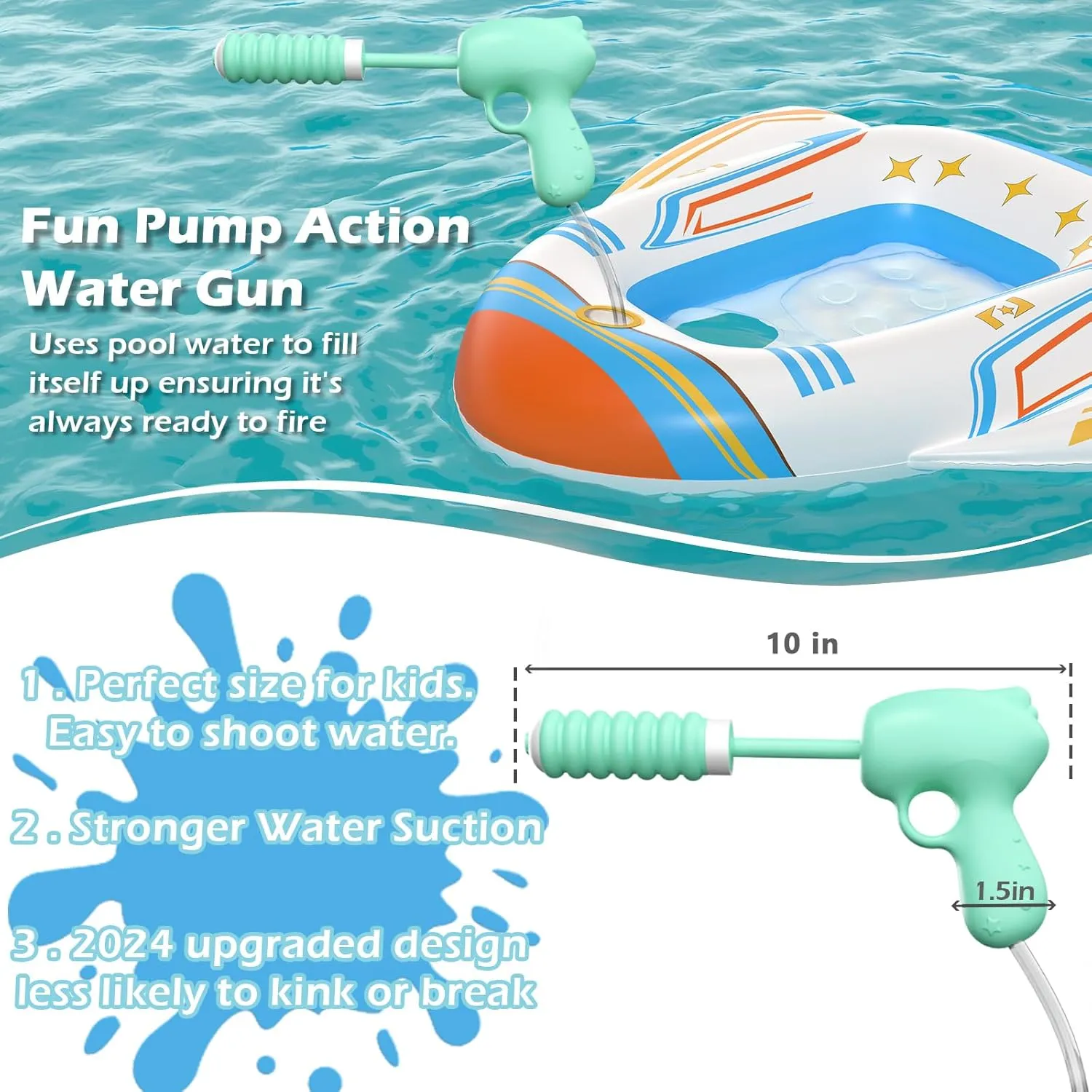 Floaties Swimming Pool Float with Water Squirt Gun Swim Floaty Rafts Lake Beach Party Pool Toys for Boys Girls Airplane Jasonwell Inflatable Kids Pool Floats - Toddler sadness enter Pool 