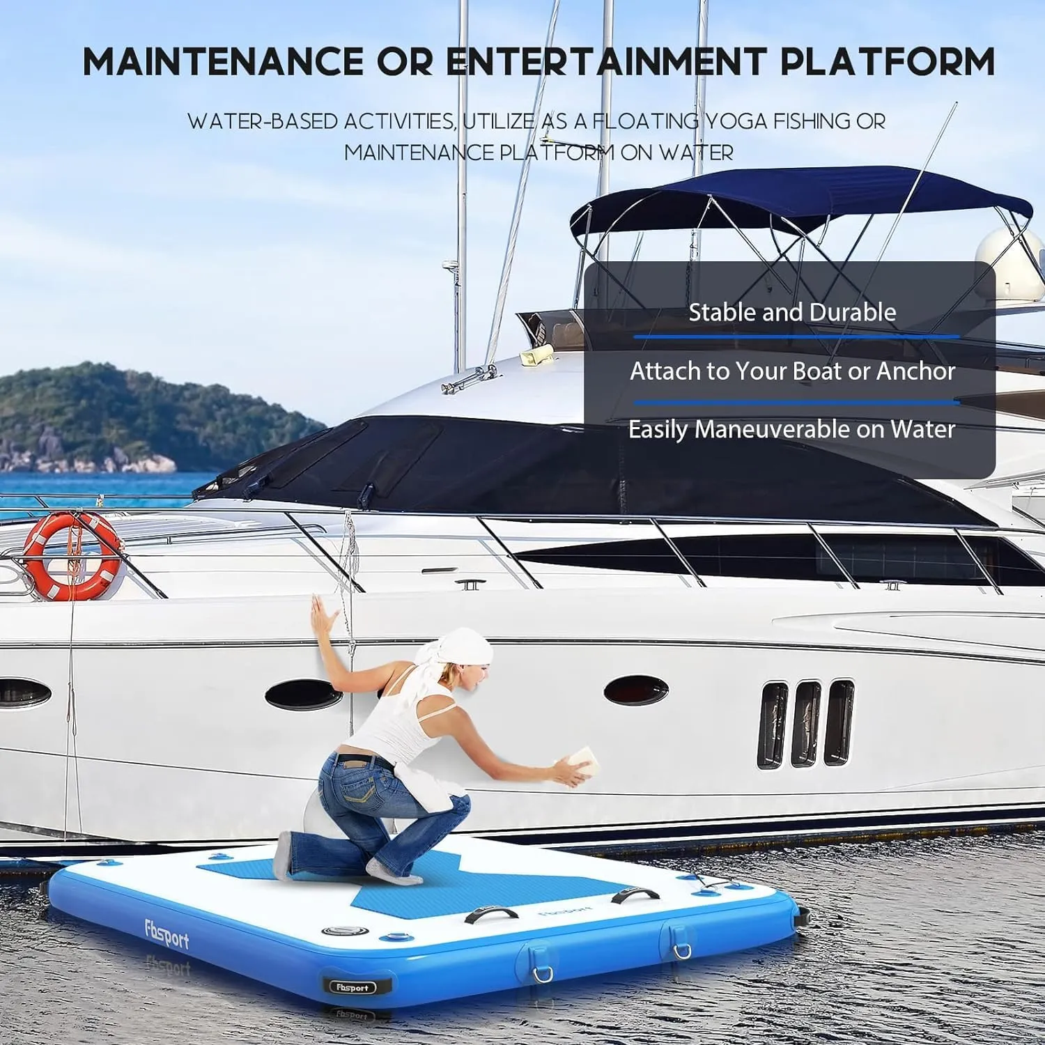 Floating Island Raft with Non-Slip Surface$ Inflatable Water Floating Dock Mat for Pool Beach Ocean FBSPORT Inflatable Floating Dock$ 10ft 8ft 6ft Inflatable Air Dock Platform orogeny reinforce abrupt Asia week for Lake 