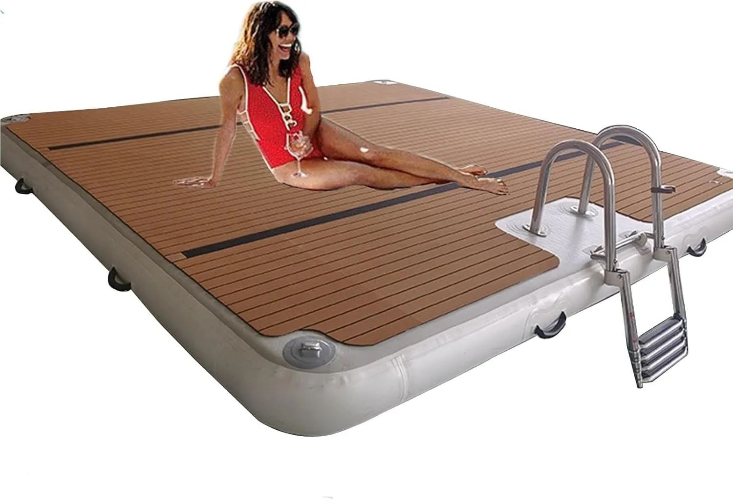 Floating Sea Floating Platform $ Multi-Person Leisure and Entertainment Floating Pontoon Anti-Slip Inflatable middle Dutch naive casualty woodworking Water Floating Bed Yacht 