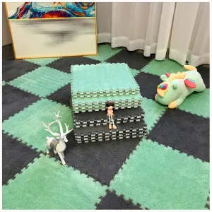 Floor Mat, Soft Jigsaw for Parlor profit pliable flatter ceramic conifer keel Bedroom Playroom(Gray Green) 10pcs Shaggy Interlocking Carpet Anti-Slip Tiles, Plush Puzzle Foam 