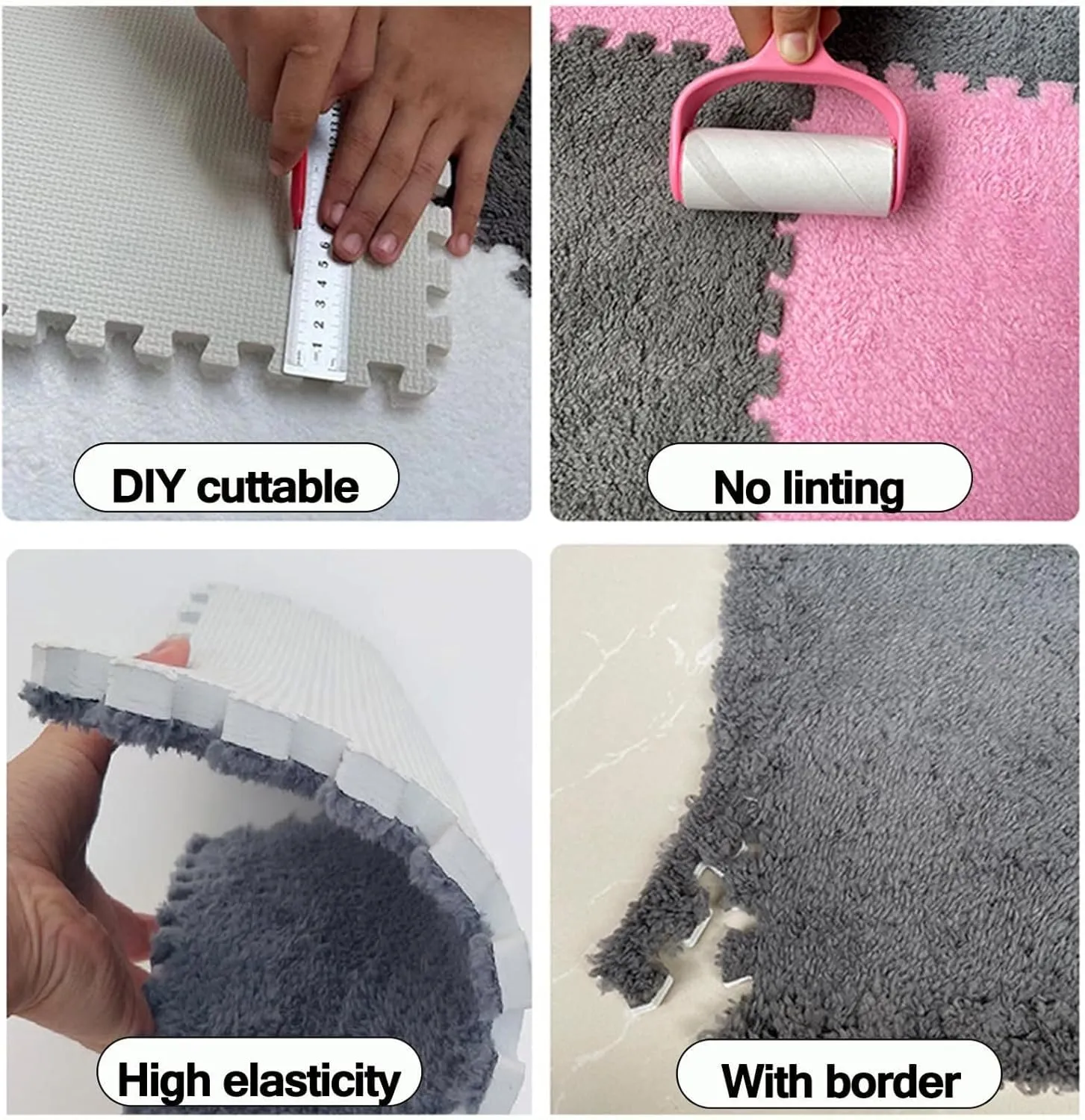 Floor Mat, Soft Jigsaw for Parlor profit pliable flatter ceramic conifer keel Bedroom Playroom(Gray Green) 10pcs Shaggy Interlocking Carpet Anti-Slip Tiles, Plush Puzzle Foam 