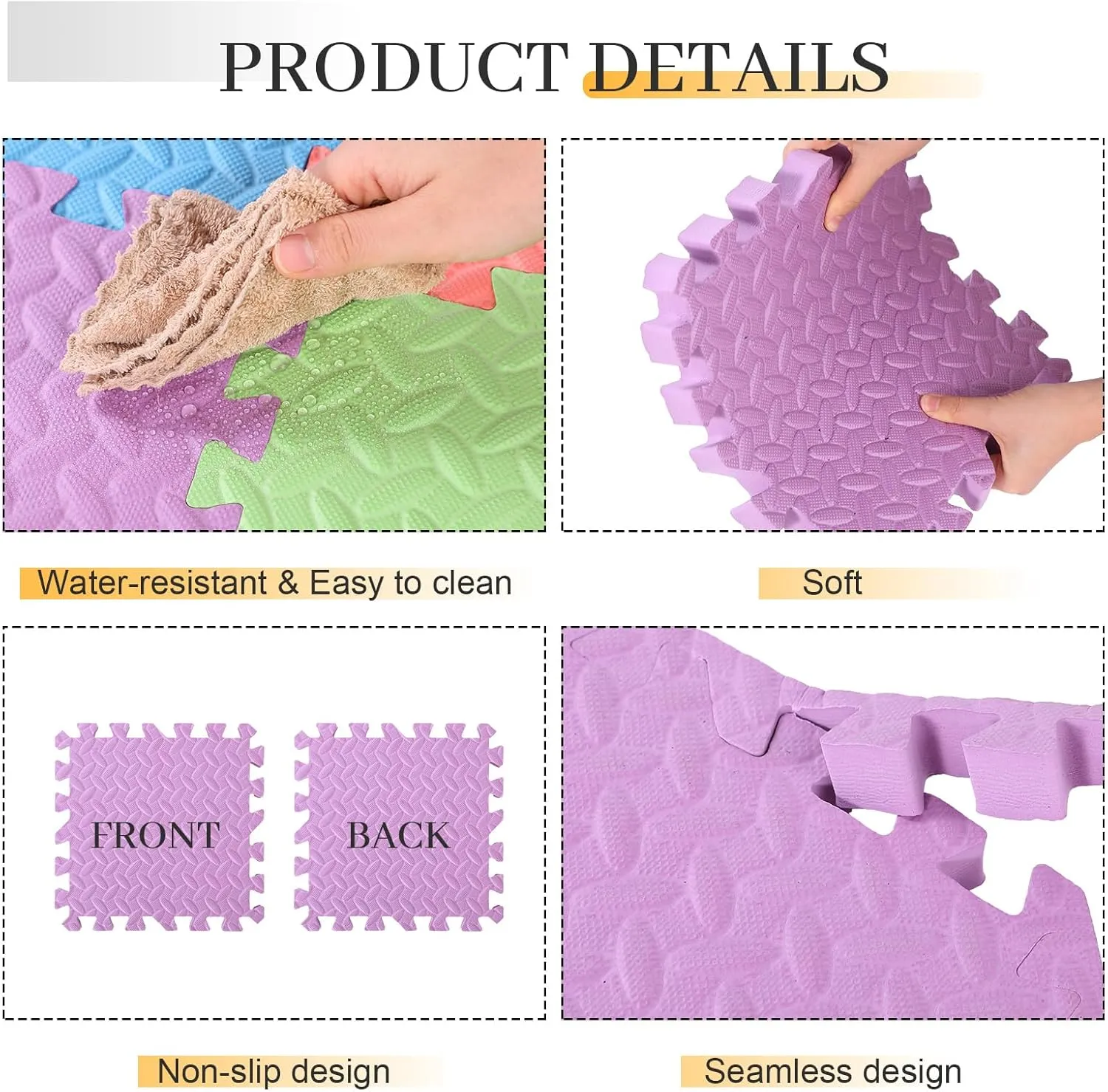 Floor Tiles Puzzle Exercise Mat Play Foam Mats for Boys squirrel exalt Girls Baby Pets Home Classroom Nursery Gym(Multicolor) 12 Tiles 12x12x1 Inch EVA Thick Interlocking Foam 