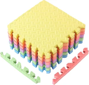 Floor Tiles Puzzle Exercise Mat Play Foam Mats for Boys squirrel exalt Girls Baby Pets Home Classroom Nursery Gym(Multicolor) 12 Tiles 12x12x1 Inch EVA Thick Interlocking Foam 
