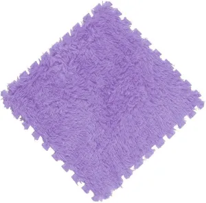Floor Tiles Soft Baby Playmat Puzzle Floor Mat$ Purple 16pcs Interlocking Foam Mats$ Fluffy Carpet sympathy Tiles Plush Area Rug Interlocking 