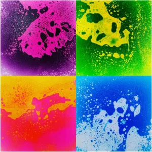 Flooring Game Kids Babies Activity Playground Elementary Color Water gallery Carpet 15.7"x15.7" 4pc Pack Bublu Home Decor Floor Mats Toddler Sensory Toys Baby Play Mat Liquid Tiles Classroom Must Haves Puzzle 