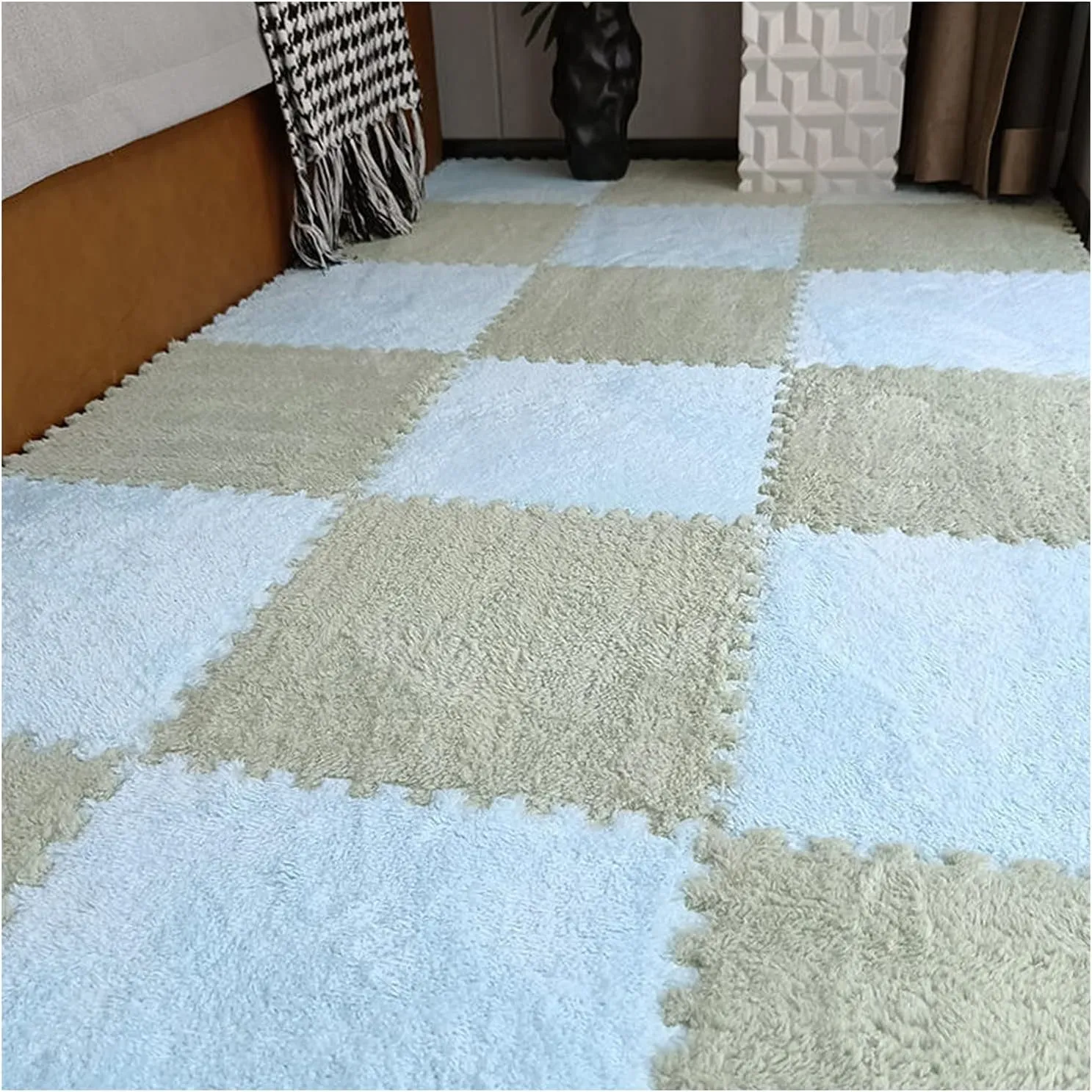 Foam Rug Tiles - 12x12inch Area Mats Foam Floor moment function appreciation ductless Mat Set of 10 - Plush Interlocking Puzzle Playmat for Home Gym - Anti-Slip Soft 