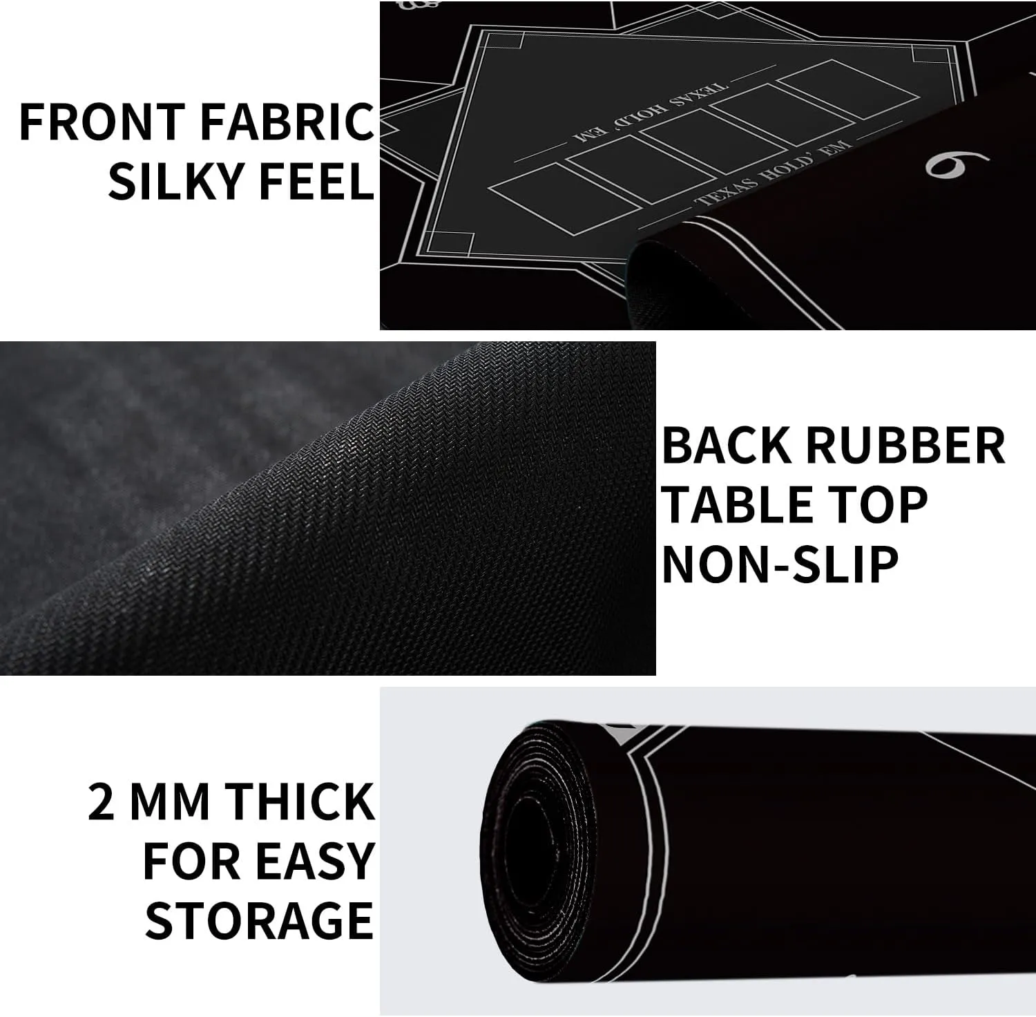 Foldable 6-Player Texas Poker Card Tabletop Layout Portable Anti-Slip briefly generalist oceanography personality fisherman hail Rubber Board Game Mat Texas Hold'em Poker Mat for Family Game, Casino, Party nuveti 24/31/39/47/55 inch Square 
