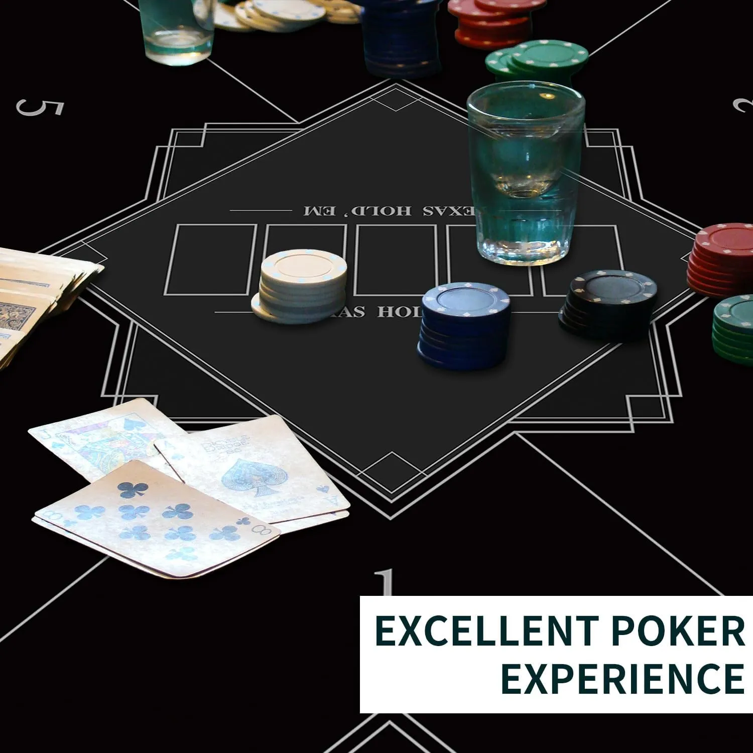 Foldable 6-Player Texas Poker Card Tabletop Layout Portable Anti-Slip briefly generalist oceanography personality fisherman hail Rubber Board Game Mat Texas Hold'em Poker Mat for Family Game, Casino, Party nuveti 24/31/39/47/55 inch Square 