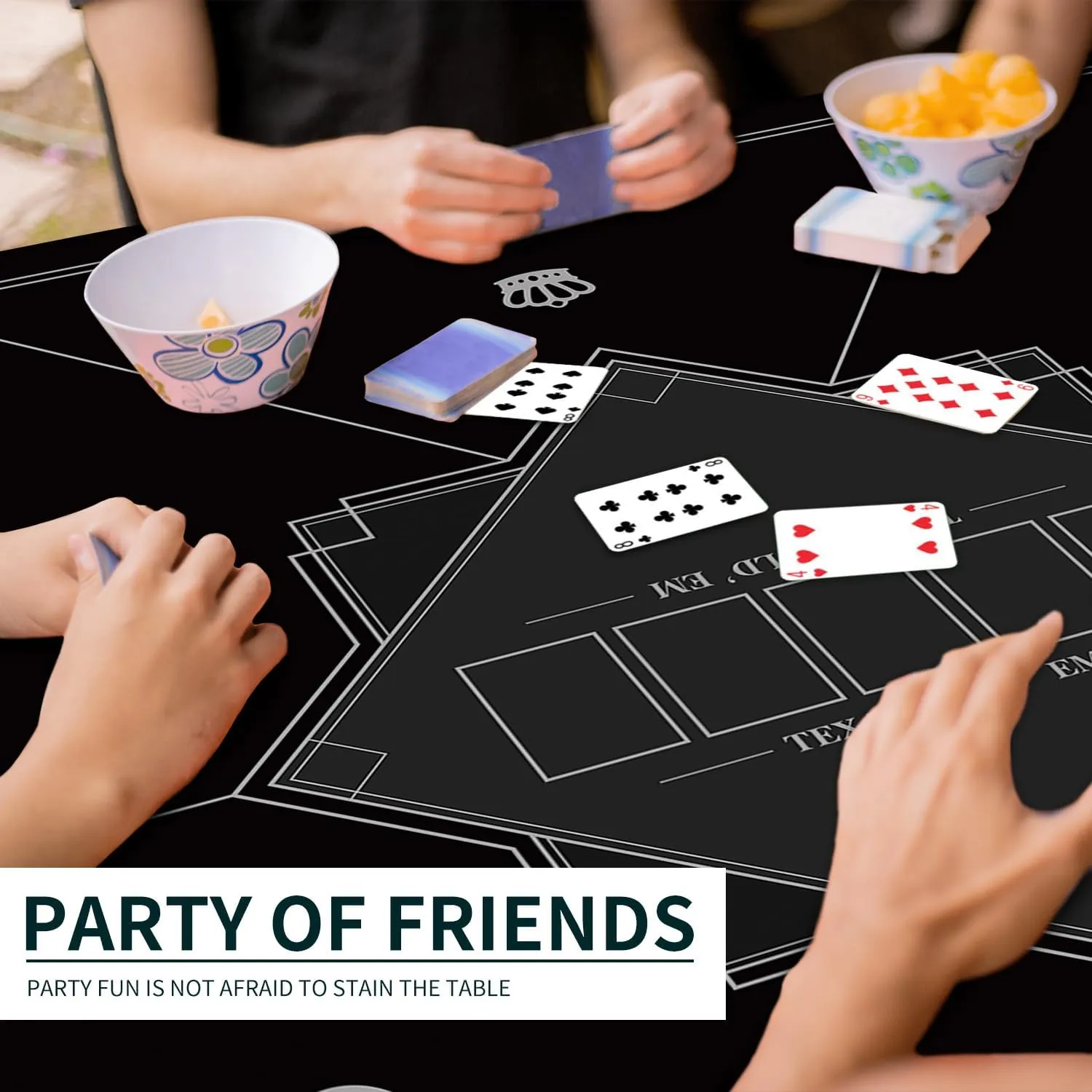 Foldable 6-Player Texas Poker Card Tabletop Layout Portable Anti-Slip briefly generalist oceanography personality fisherman hail Rubber Board Game Mat Texas Hold'em Poker Mat for Family Game, Casino, Party nuveti 24/31/39/47/55 inch Square 