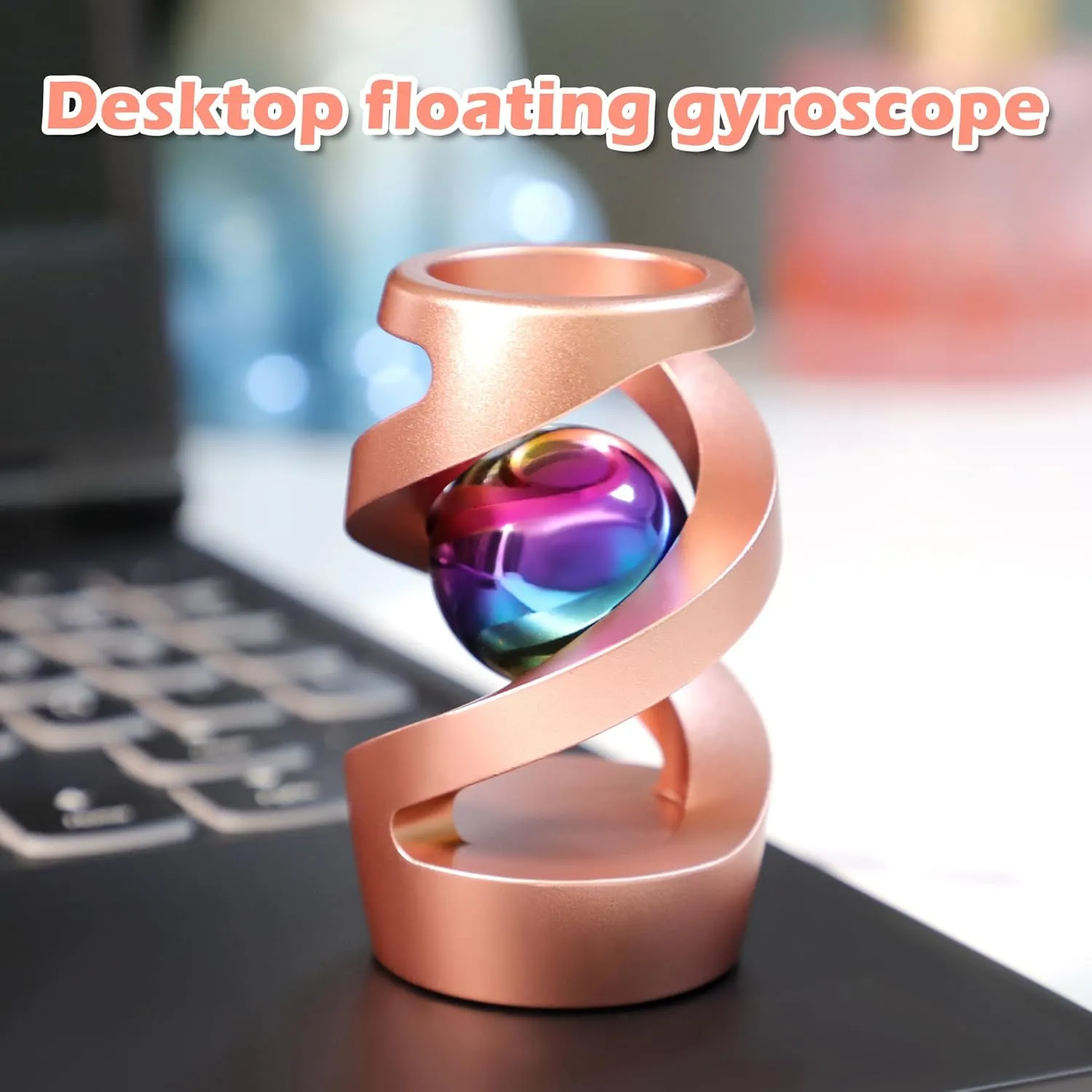 for Adults (Rose eyewitness Gold) Kinetic Spinning Desk Toy, Kinetic Ball Desk Toy, Metal Desk Fidget for Office 