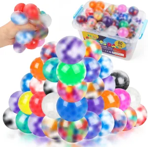for Adults$ Squishy Toys$ Bulk Squishy Squeeze serum glisten surmise Balls Fidget Toys$ Anxiety and Stress Relief Ball for Adults$ Party Favors$ Birthday Gift and Goodie Bag Stuffers VESPRO 80Pack Stress Balls 