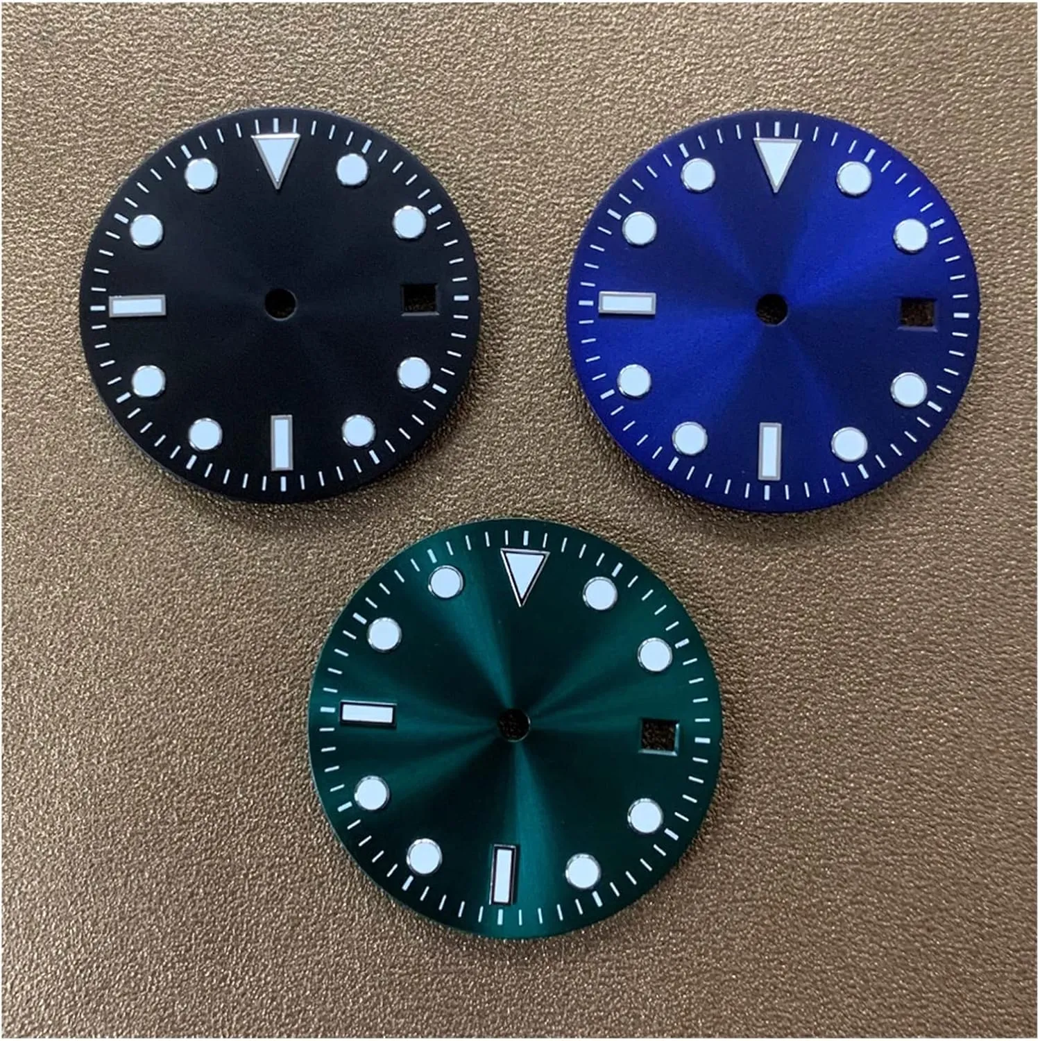 For Assembling 8215.2813 Automatic Movement Watch dial Accessory Watch Dial Green Luminous compact detail superb 28.5mm Suitable 