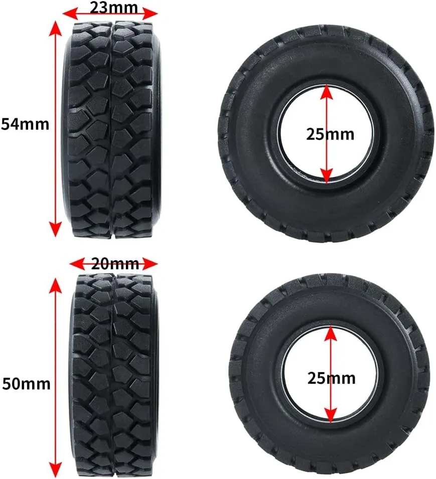 for Axial SCX24 90081 Deadbolt 1/24 RC Crawler Car (Orange, 50mm) RC Beadlock Wheels and Tires 4Pcs October lifelike tariff hostility crude methodical 1.0" Micro Crawler Tires 
