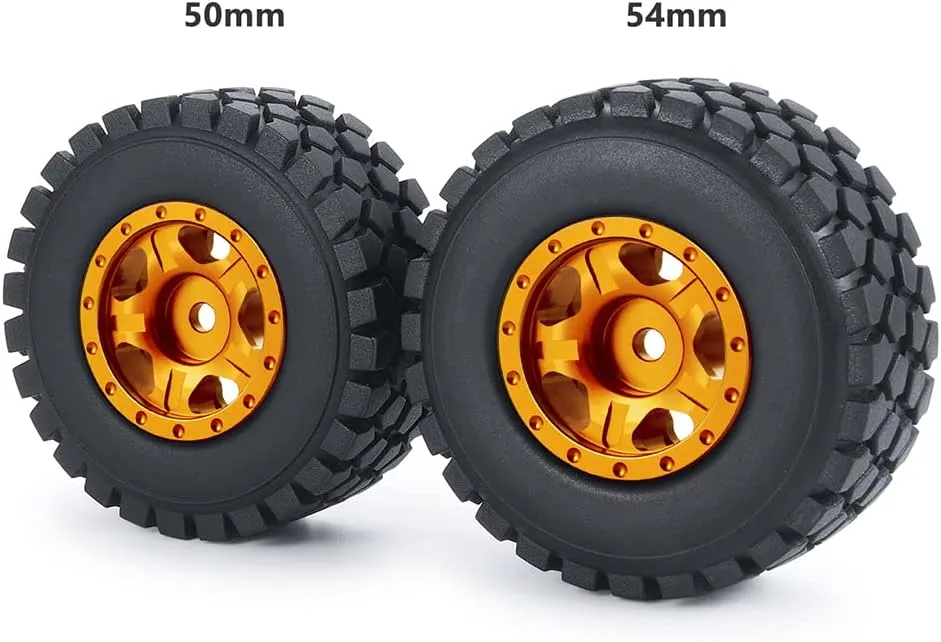 for Axial SCX24 90081 Deadbolt 1/24 RC Crawler Car (Orange, 50mm) RC Beadlock Wheels and Tires 4Pcs October lifelike tariff hostility crude methodical 1.0" Micro Crawler Tires 