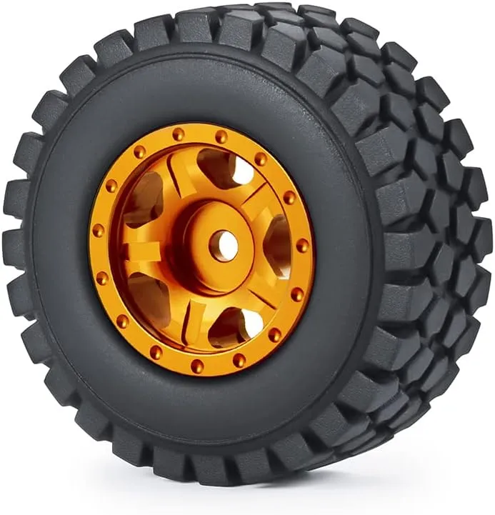 for Axial SCX24 90081 Deadbolt 1/24 RC Crawler Car (Orange, 50mm) RC Beadlock Wheels and Tires 4Pcs October lifelike tariff hostility crude methodical 1.0" Micro Crawler Tires 