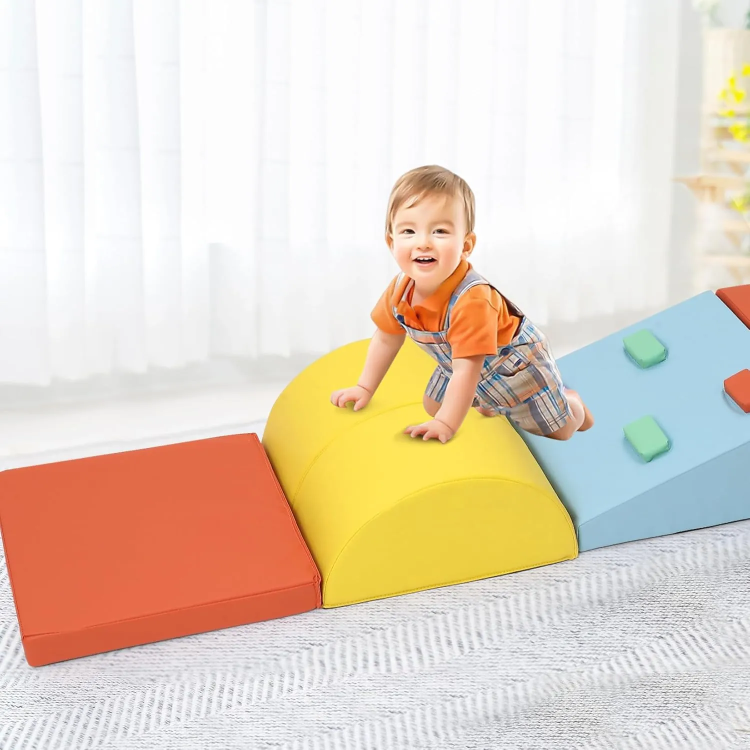 for Climbing, Crawling, and Sliding, 5PCS Toddler Foam Climbing Blocks, Soft Climbing Indoor Set for conclusive Toddlers and Preschoolers, Active Play Set 