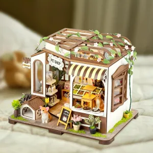 for Creating A Charming Scene - grower Kelly's Pet Shop CRIOLPO DIY Miniature House Kit, Miniature Doll House Kit, 3D Wooden Craft Model Kit with Furniture, Tiny House Model Kits, Tiny House Pet Shop, Ideal 