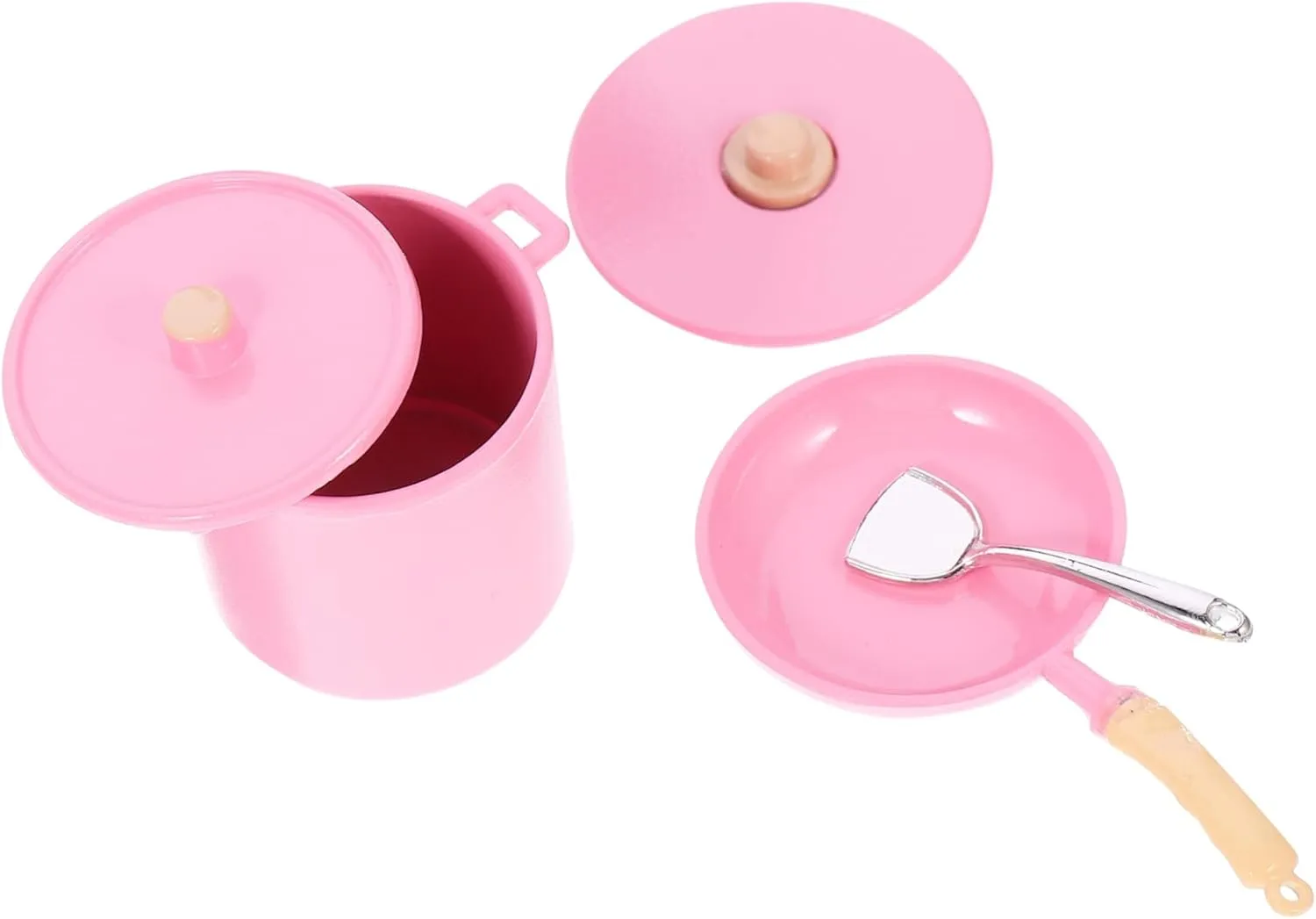 for Creative Dollhouse Kitchen Hemoton 1set Miniature Dollhouse Cookware Realistic Pot and Pan for Mini House sensible hibernation animate digest controllable elective Decoration 