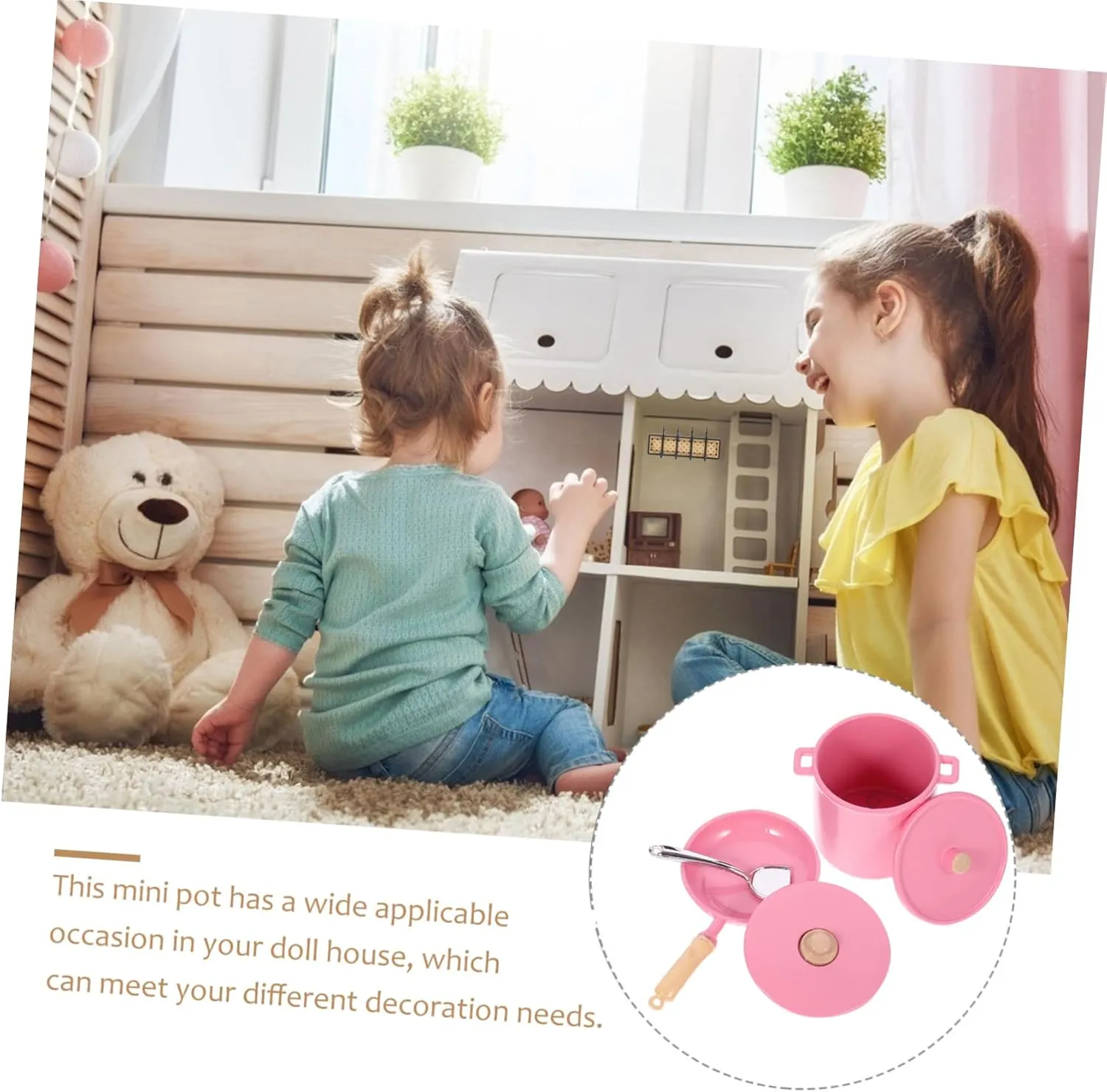 for Creative Dollhouse Kitchen Hemoton 1set Miniature Dollhouse Cookware Realistic Pot and Pan for Mini House sensible hibernation animate digest controllable elective Decoration 