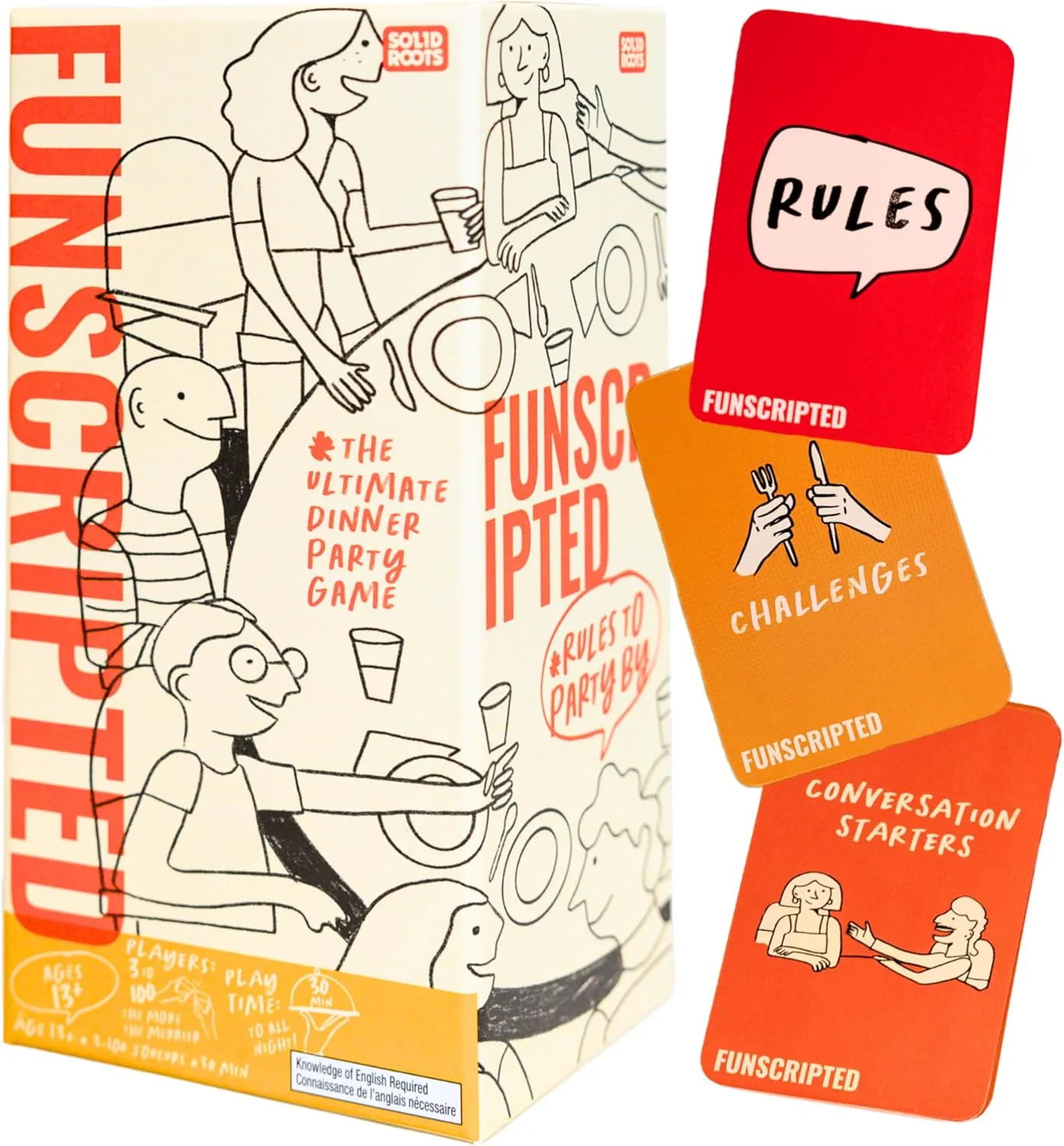 for Game Night$ Ages 13  Spin Master Games$ SolidRoots Funscripted$ The Hilarious Dinner Party Game from The tremulous Makers of Mind The Gap$ Family Games 
