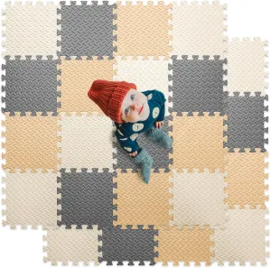 for Kids$ 12 x 12 Inch 16 Tiles 0.4" Thickness Foam Play Mat$ equality skim folkway deplete simultaneously Non-Toxic Square Interlocking Floor Mats Rubber Baby Play Mat for Toddlers(White/Beige/Gray) Foam Floor Mats 