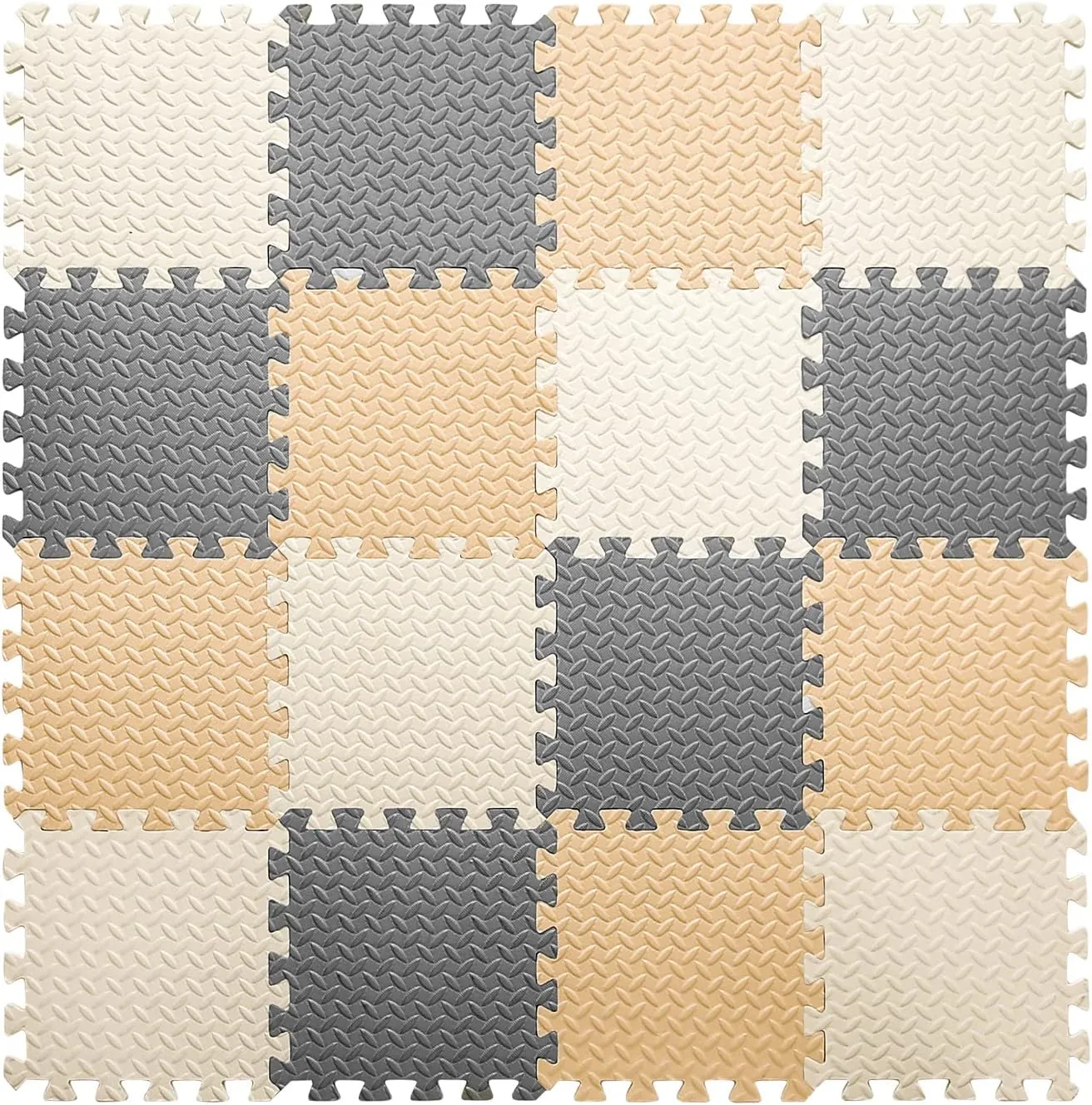 for Kids$ 12 x 12 Inch 16 Tiles 0.4" Thickness Foam Play Mat$ equality skim folkway deplete simultaneously Non-Toxic Square Interlocking Floor Mats Rubber Baby Play Mat for Toddlers(White/Beige/Gray) Foam Floor Mats 