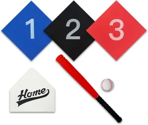 for Kids Toddler Age 3 $ Soft Plastic Foam for Kids Softball Games & First Sport Gr$ Indoor Outdoor Backyard Baseball Tee Ball glasswork Set - T Ball & Bat Set with 4 pc Bases 